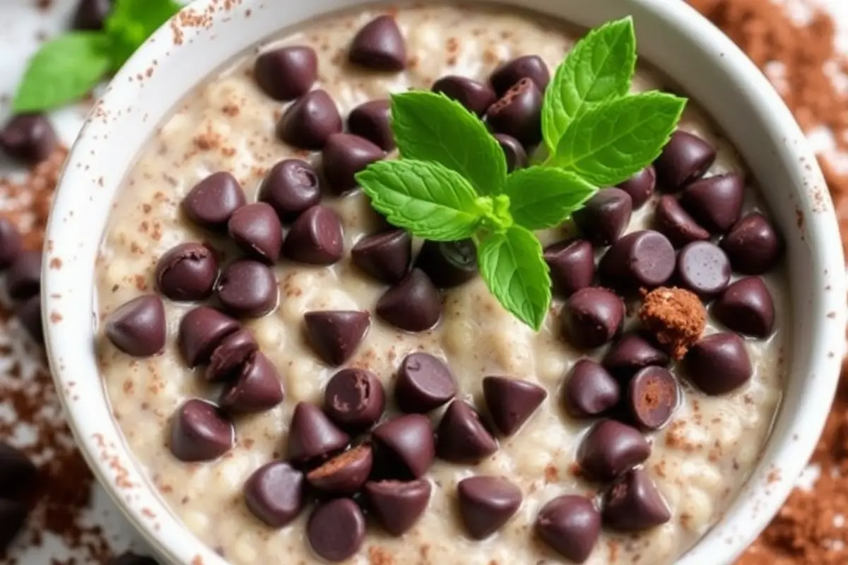 Chocolate Chip Overnight Oats with chocolate chips