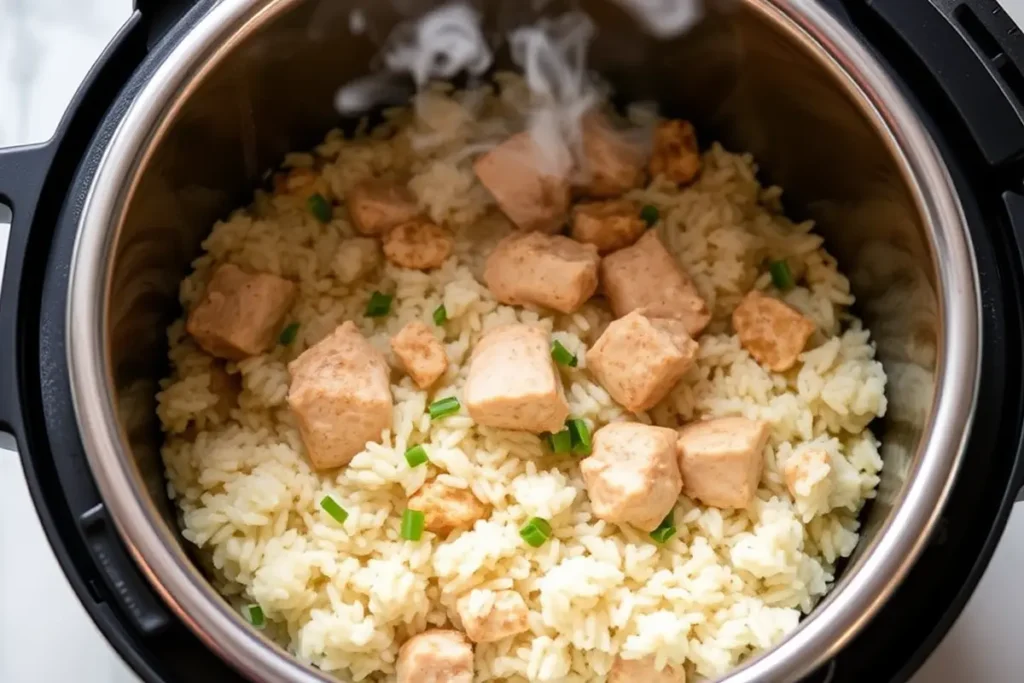 Instant Pot chicken and rice dish with herbs