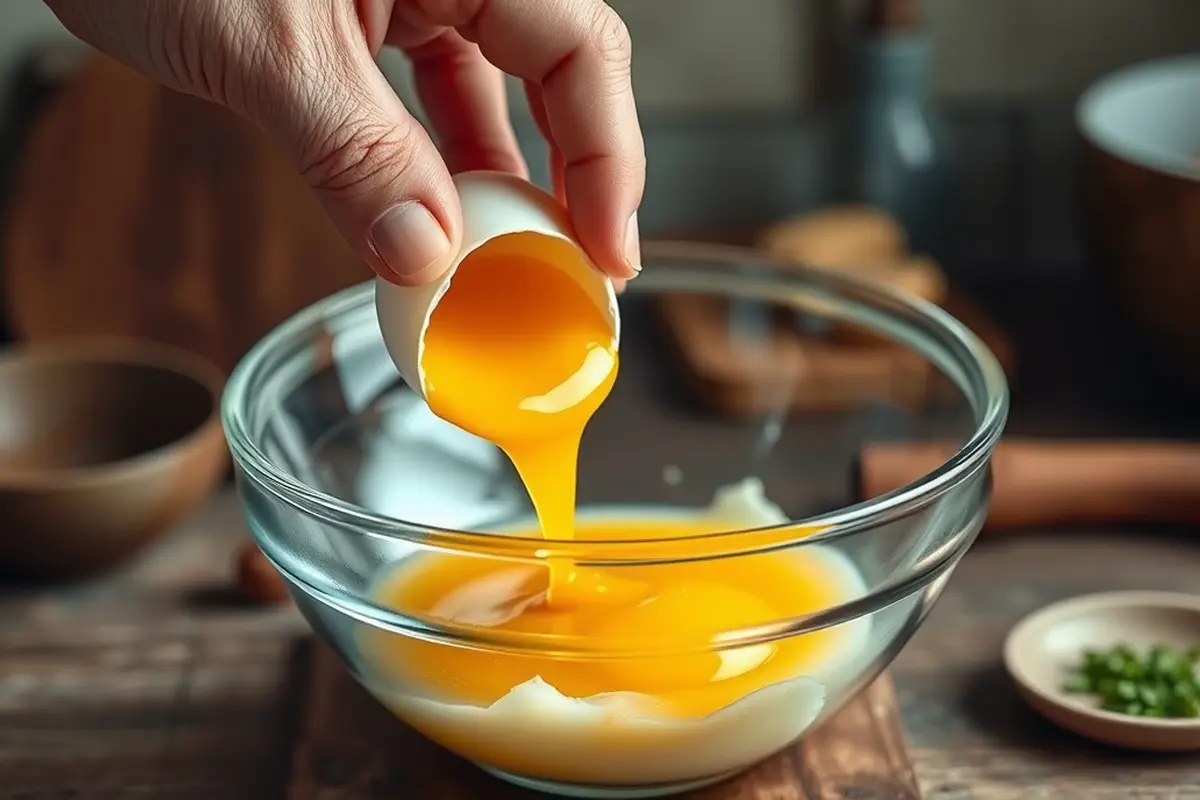 A hand cracking an egg, ready for scrambles in a keto diet.