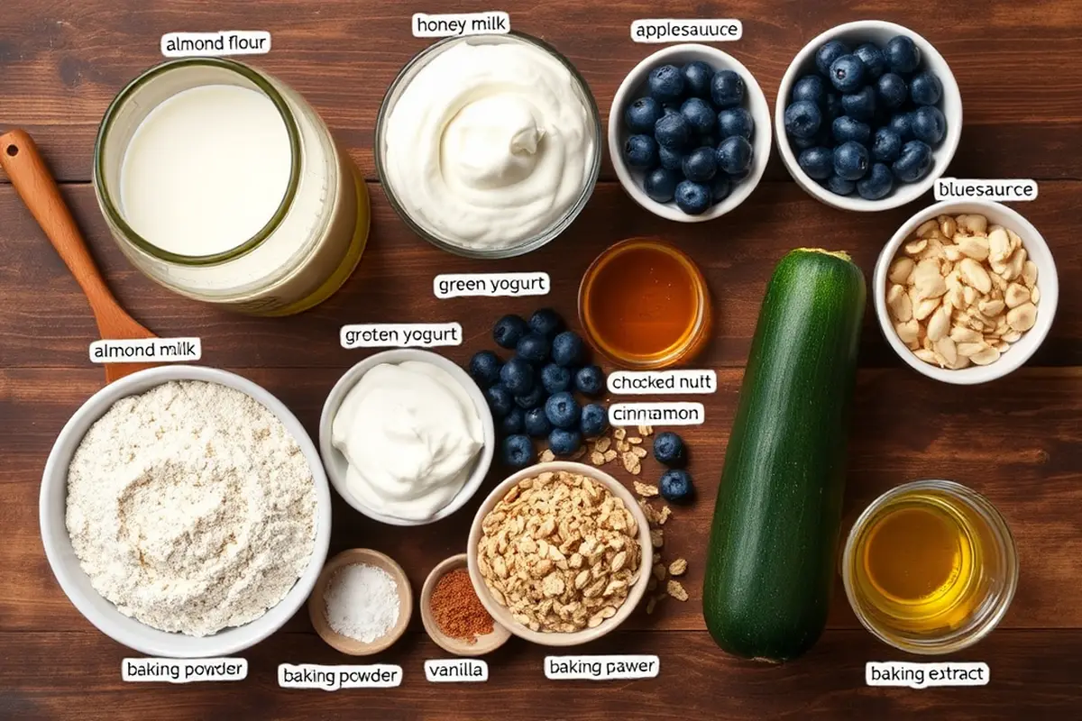 Fresh ingredients for healthy breakfast muffins