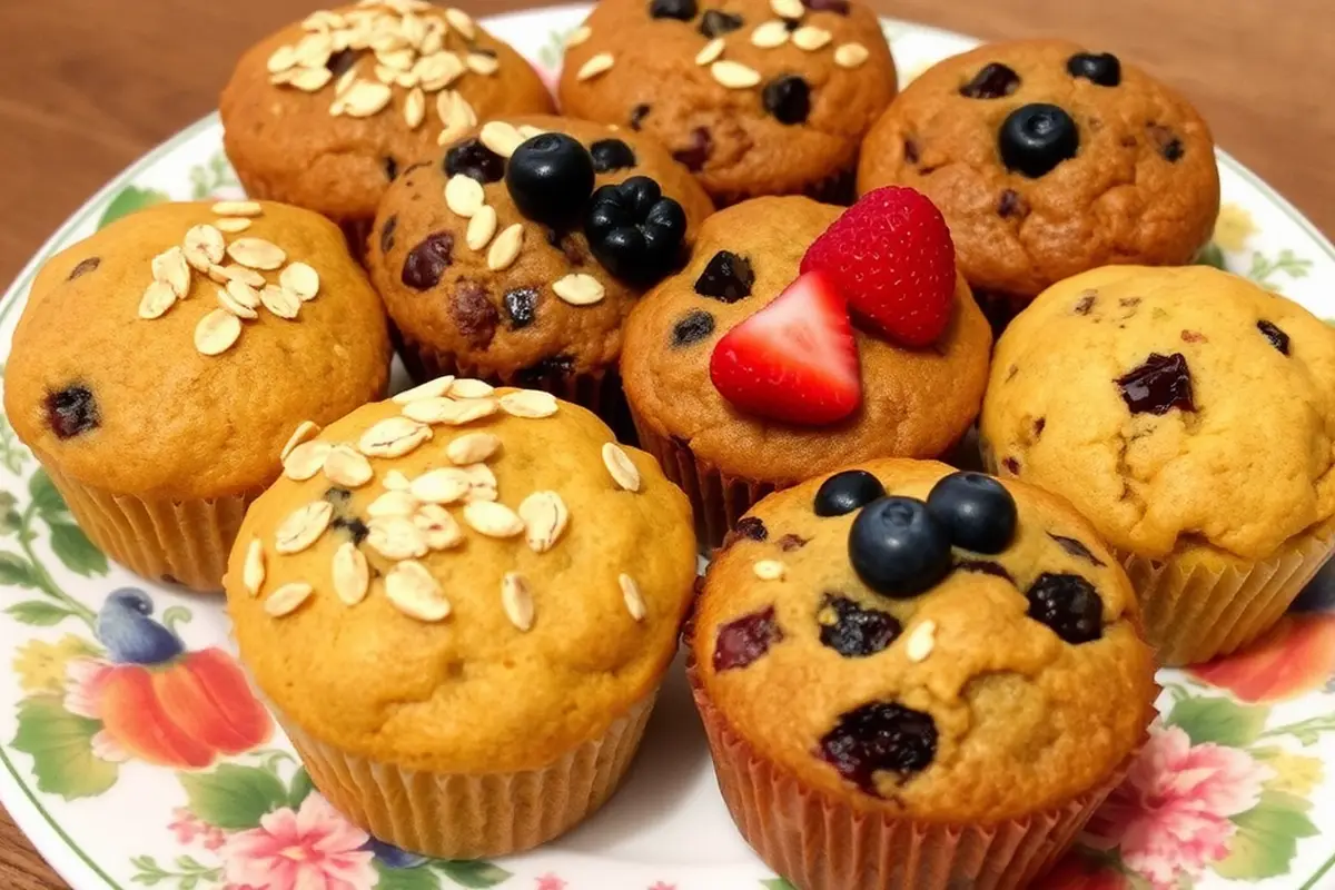 Healthy muffins on a plate