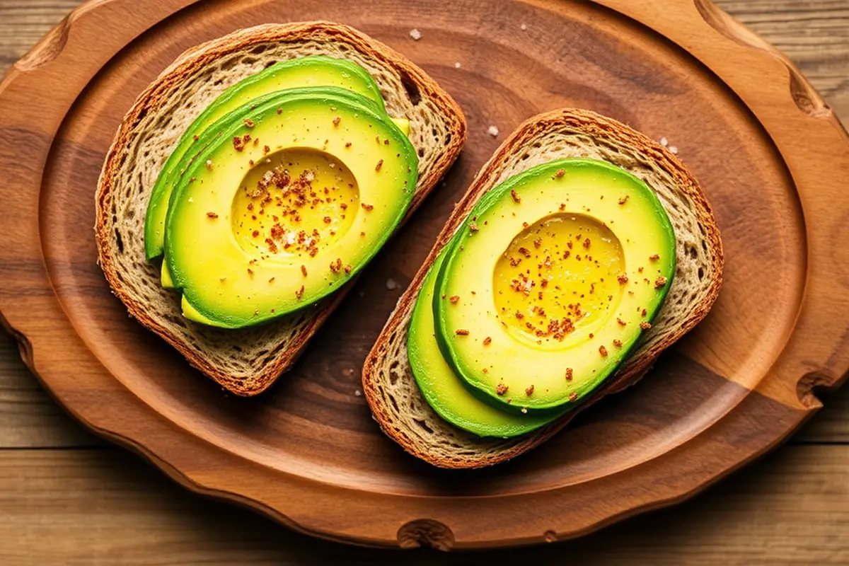 Avocado toast on whole grain bread